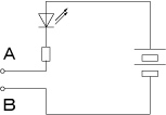 LEDと抵抗を使った回路図