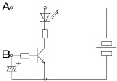CdSを使った光センサ回路図