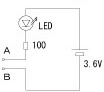 LEDと抵抗を使った回路図